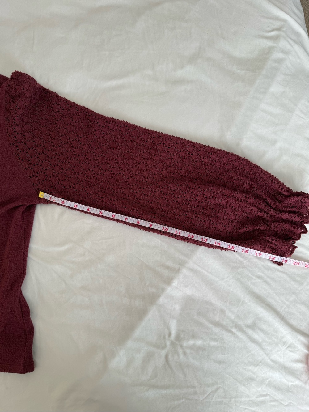 Madewell Knit Top Lace Knit Ruffle Sleeves 100% Cotton XL - Picture 10 of 14